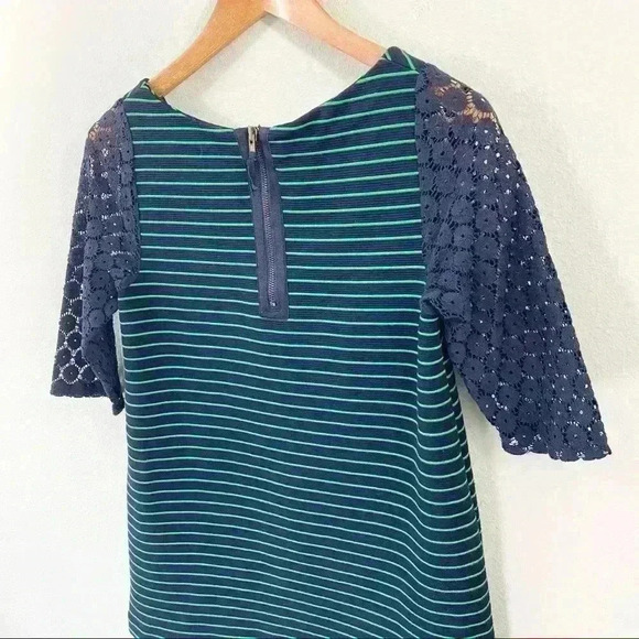 Anthropologie 9-H15 STCL navy and green tunic - Picture 4 of 5